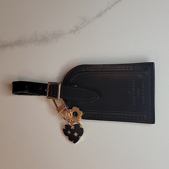 Louis Vuitton Rare Black Luggage Tag with unbranded charm - Picture 1 of 8